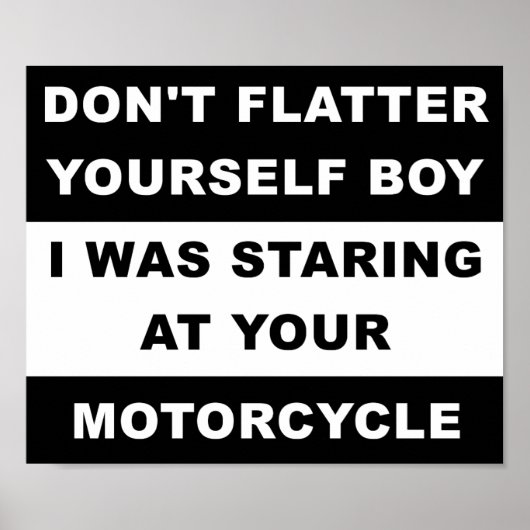 バイクを眺める面白いポスター ポスター (正面)