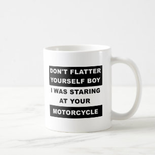 バイクを眺める おもしろマグカップ コーヒーマグカップ