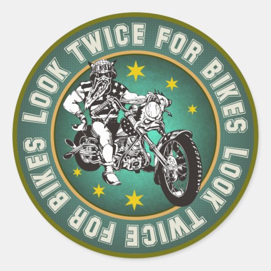 バイクを2回探す ラウンドシール (正面)