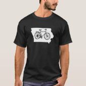 バイクアイオワサイクリングバイクもしくは自転車に乗る人 Tシャツ (正面)