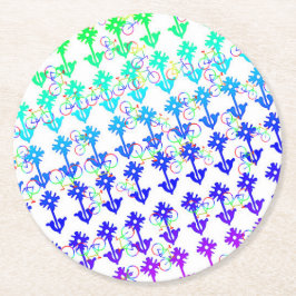 バイクアンドフラワー紙コースター ラウンドペーパーコースター