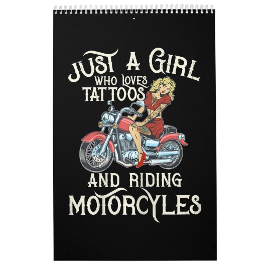 . .バイクアートの贈り物が大好おもしろいきな少女。 カレンダー (カバー)