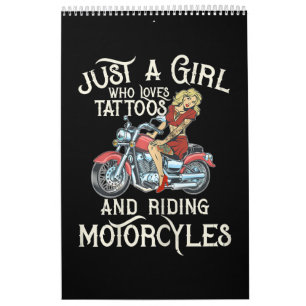 . .バイクアートの贈り物が大好おもしろいきな少女。 カレンダー