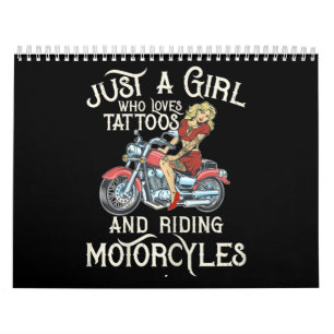 . .バイクアートの贈り物が大好おもしろいきな少女。 カレンダー