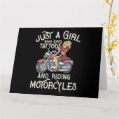 . .バイクアートの贈り物が好きおもしろいな女の子 カード (黄色い花)