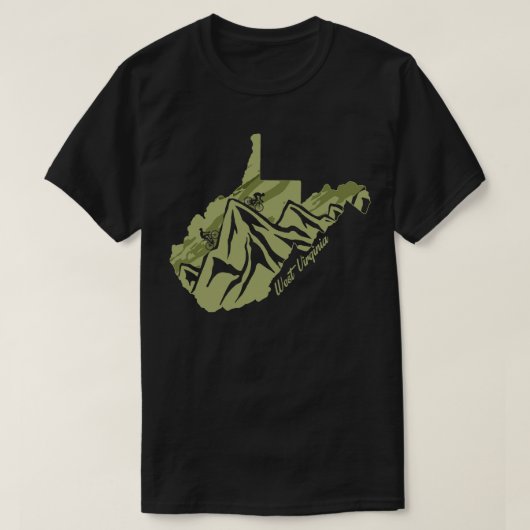 バイクウェストバージニア州概要オリーブマウンテンビ Tシャツ (デザイン正面)