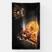 バイクカスタマイズロバイクもしくは自転車に乗る人修理ロゴウォール大 横断幕 (縦)