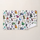 バイクカッコいいイラストレーションパターン バスタオルセット (ハンドタオル)