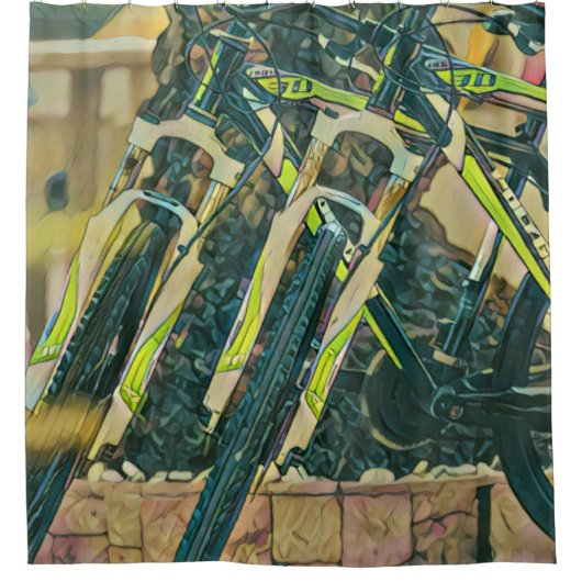 バイクカッコいいラフト シャワーカーテン (正面)