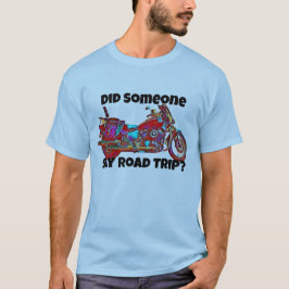 バイクカラフルロードトリップブルーTシャツ Tシャツ