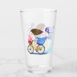 バイクガラスの女の子ロマンチックな贈り物愛 タンブラーグラス