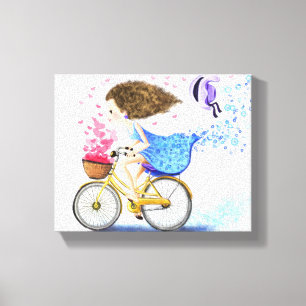 バイクキャンバスの若い女の子プリント愛 – 絵画s キャンバスプリント