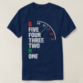 バイクギアシフトパターンモータサイクリストバイクもしくは自転車に乗る人 Tシャツ (デザイン正面)