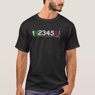 バイクギアシフト1N23456ハートビートバイクもしくは自転車に乗る人ツアー Tシャツ