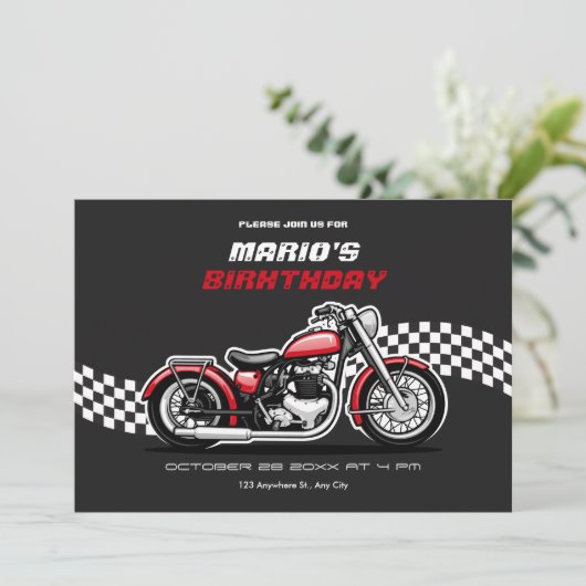 バイククラシック誕生日 招待状 (スタンド正面)