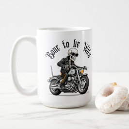 バイククールに乗るスケルトンの骨 コーヒーマグカップ
