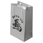 バイククールに乗るスケルトンの骨 スモールペーパーバッグ (裏面アングル)