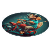 バイククールを運転している犬 カッティングボード (角)