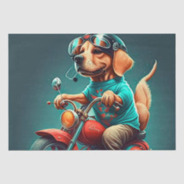 バイククールを運転している犬 薄葉紙