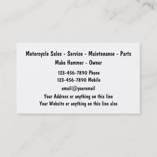 バイククールテーマ名刺 名刺 (裏面)