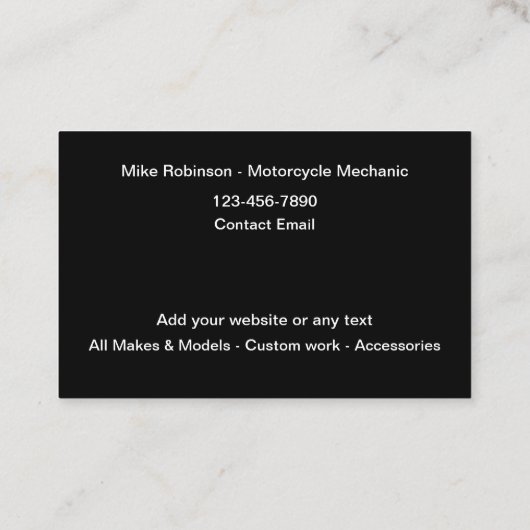 バイククール整備士ニュービジネスカード 名刺 (裏面)