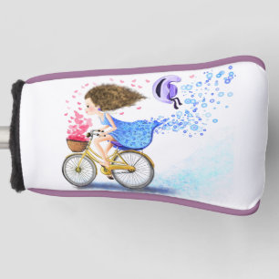 バイクゴルフヘッドカバー付きハッピーガール ゴルフヘッドカバー