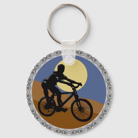 バイクサイクリストデザイン キーホルダー (正面)