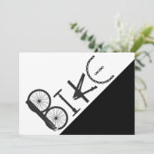 バイクサイクリングサイクルおもしろいパークパーティー招待状 招待状 (スタンド正面)