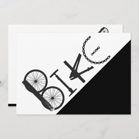 バイクサイクリングサイクルおもしろいパークパーティー招待状 招待状 (正面/裏面)