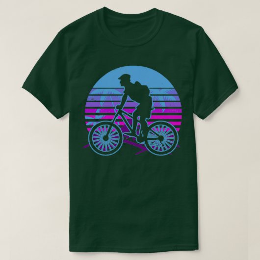 バイクシャツヴィンテージレトロサンセット Tシャツ (デザイン正面)