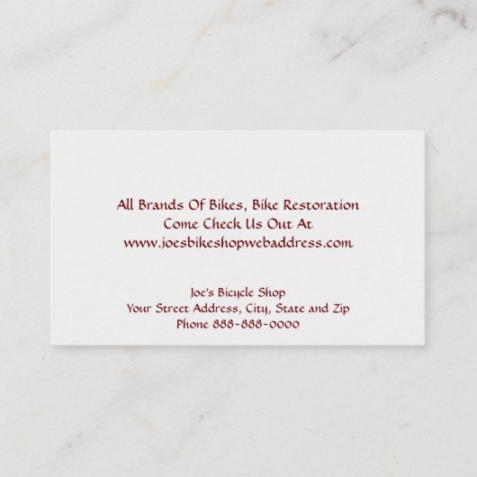 バイクショップオーナー名刺 名刺 (裏面)