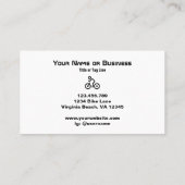 バイクシンボルモダンブラック&ホワイト自転車サイクリスト 名刺 (裏面)