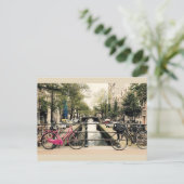 バイクスアロングザアムステルダムキャネル ポストカード (スタンド正面)