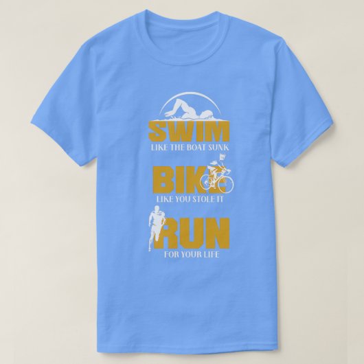バイクスイム走トライアスロンのホビースポーツゲームギフト14 Tシャツ (デザイン正面)