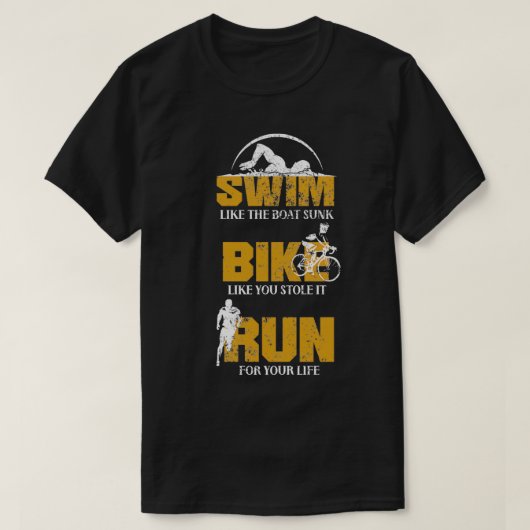 バイクスイム走トライアスロン競技スポーツゲームギフト6 Tシャツ (デザイン正面)