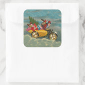 バイクスクエアLARGEのビンテージクリスマスサンタ スクエアシール (バッグ)