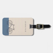 バイクスタイリッシュスケッチ赤面とブパーソナライズされたルー ラゲッジタグ (正面横)