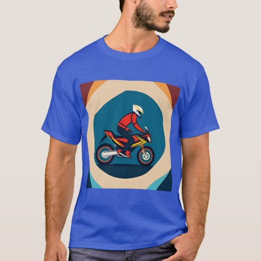 バイクスタイリッシュ乗りレトロ自転車 Tシャツ (正面)