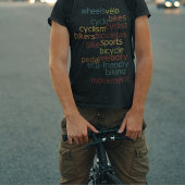 バイクスポーツカラータイポグラフィブラック Tシャツ