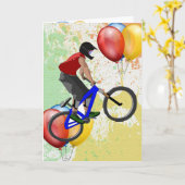 バイクスポーツハッピーバースデーファミリーフレンズデスティニー カード (黄色い花)