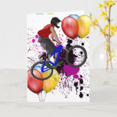 バイクスポーツハッピーバースデーファミリーフレンズデスティニー カード (黄色い花)