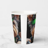 バイクセントパトリックの日を運転するバイワーテリア犬 紙コップ (左)