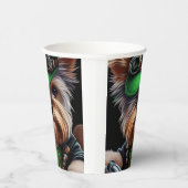 バイクセントパトリックの日を運転するバイワーテリア犬 紙コップ (右)