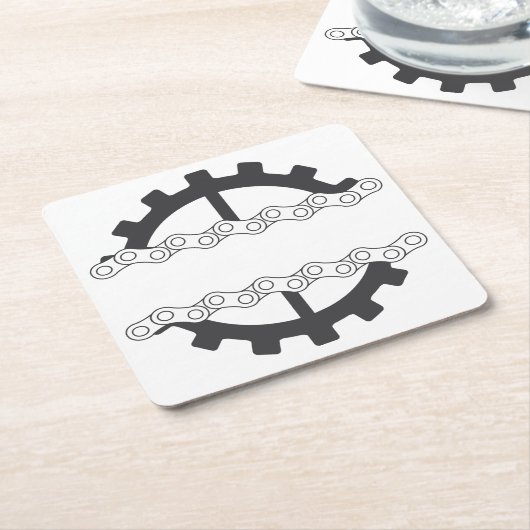バイクチェーンギア スクエアペーパーコースター (アングル)