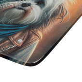 バイクデジタ絵画ルのハバナ犬 カッティングボード (角)