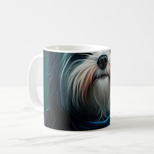 バイクデジタ絵画ルのハバナ犬 コーヒーマグカップ (正面左)