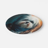 バイクデジタ絵画ルのハバナ犬 ペーパープレート (アングル)