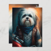 バイクデジタ絵画ルのハバナ犬 ポストカード (正面/裏面)