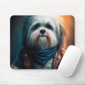 バイクデジタ絵画ルのハバナ犬 マウスパッド (マウス)