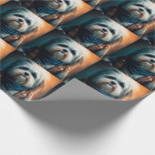 バイクデジタ絵画ルのハバナ犬 ラッピングペーパー (角)